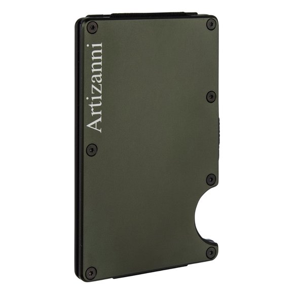 RFID Slim Front Pocket Credit Card Aluminum Wallet (Green) - Picture 2 of 6